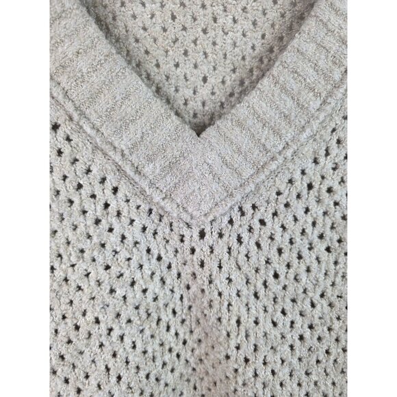 Aerie Women's Sweater Plus Size XXL Beige Oversize Long Sleeve Open Knit Top - Picture 3 of 12